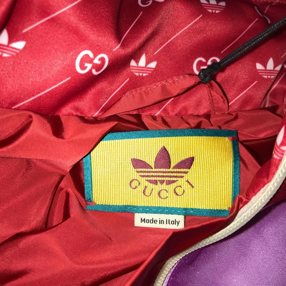 Gucci X Adidas Collaboration Logo Acetate Oversize Jacket Size 50 New With Tags